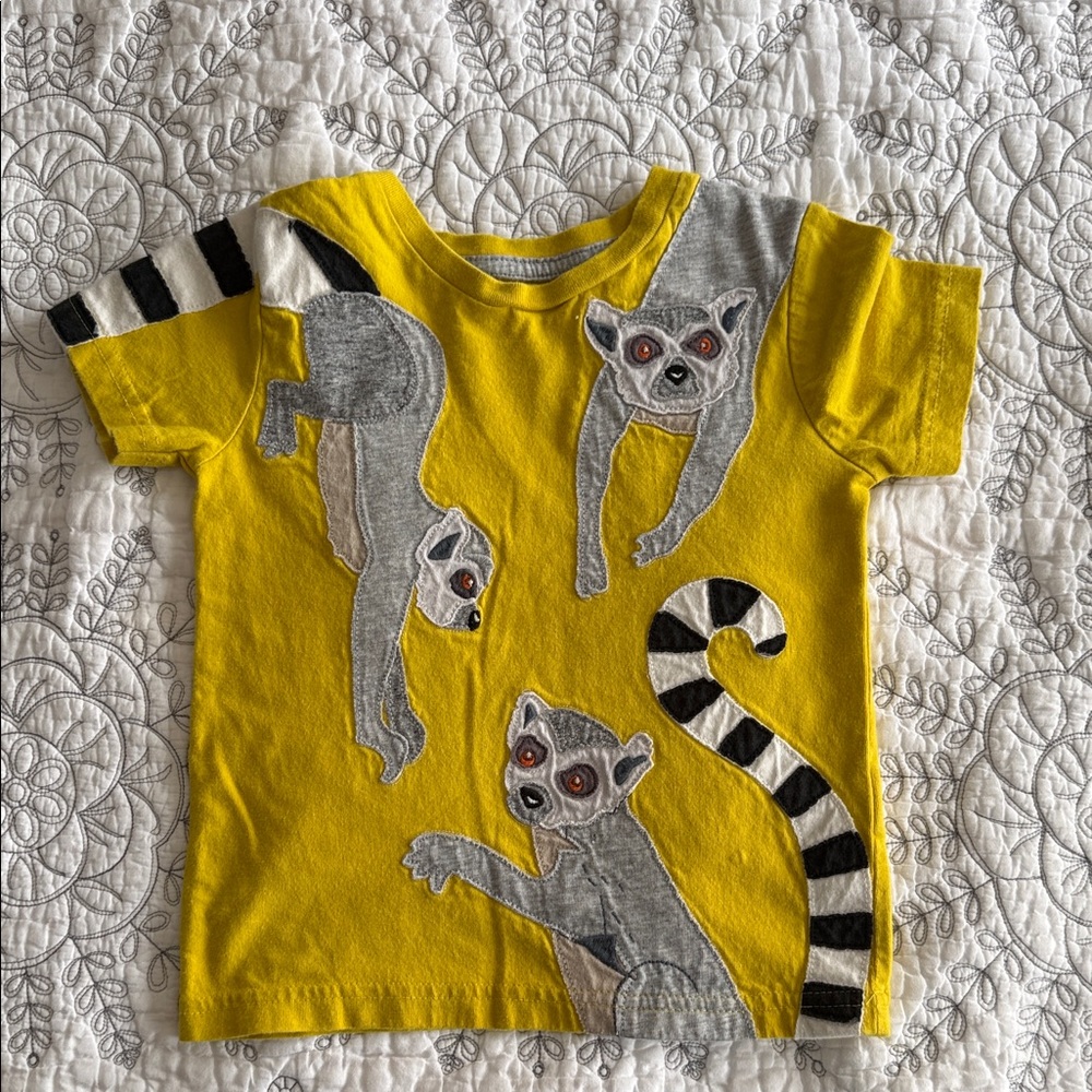 Mini Boden Yellow Lemur Short Sleeve Tee